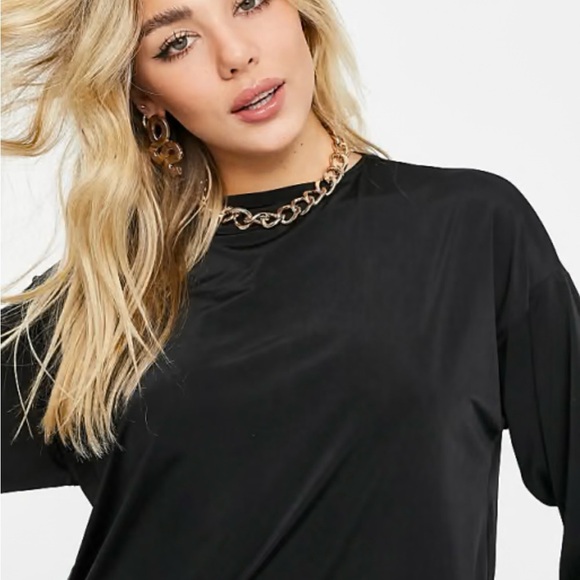 ASOS Flounce London High Neck T-shirt Dress Size 12 - Picture 2 of 6